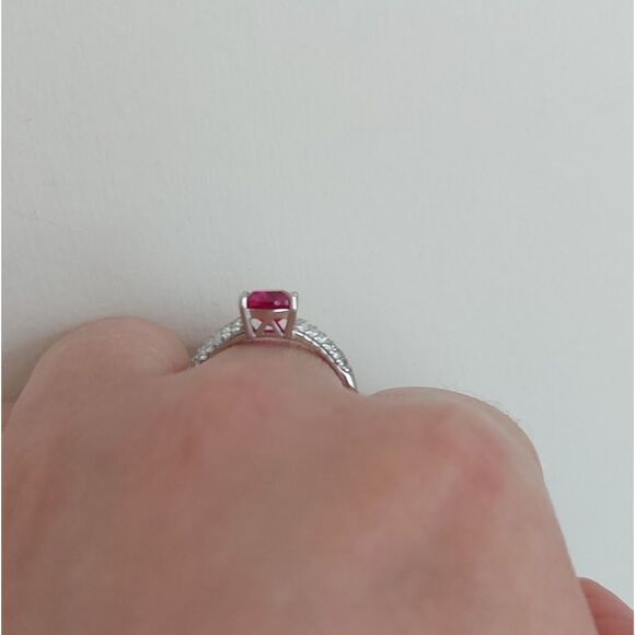 2.2 Carat Ruby Ring 925 Sterling Silver - Picture 7 of 12